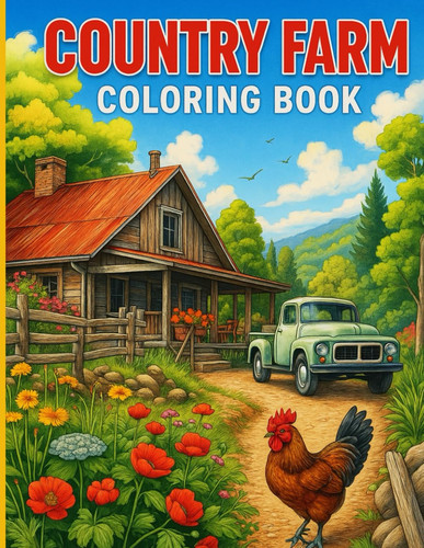 Country farm coloring book for - country,